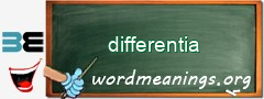 WordMeaning blackboard for differentia